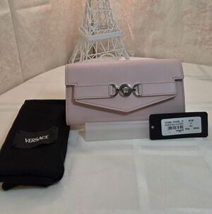 Versace Medusa 95 Pink Women's Long Wallet W/Tags And Dustbag COA